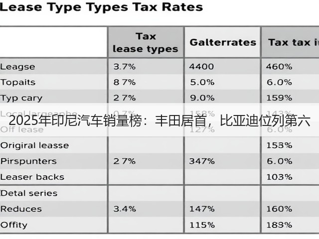 2025年印尼汽车销量榜:丰田居首,比亚迪位列第六(图1) 2025年印尼汽车销量榜:丰田居首,比亚迪位列第六(图1)