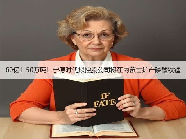 60亿!50万吨!宁德时代拟控股公司将在内蒙古扩产磷酸铁锂(图3) 60亿!50万吨!宁德时代拟控股公司将在内蒙古扩产磷酸铁锂(图3)